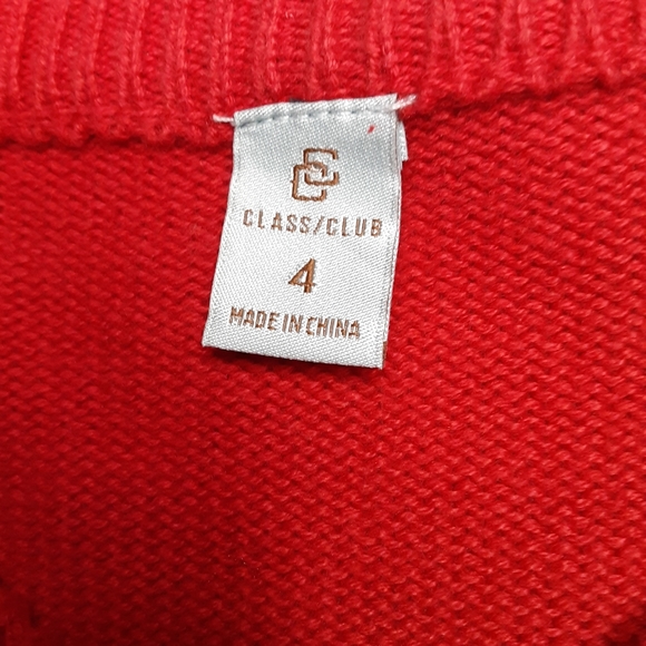 Class Club Christmas sweater red size 4 - Picture 4 of 4